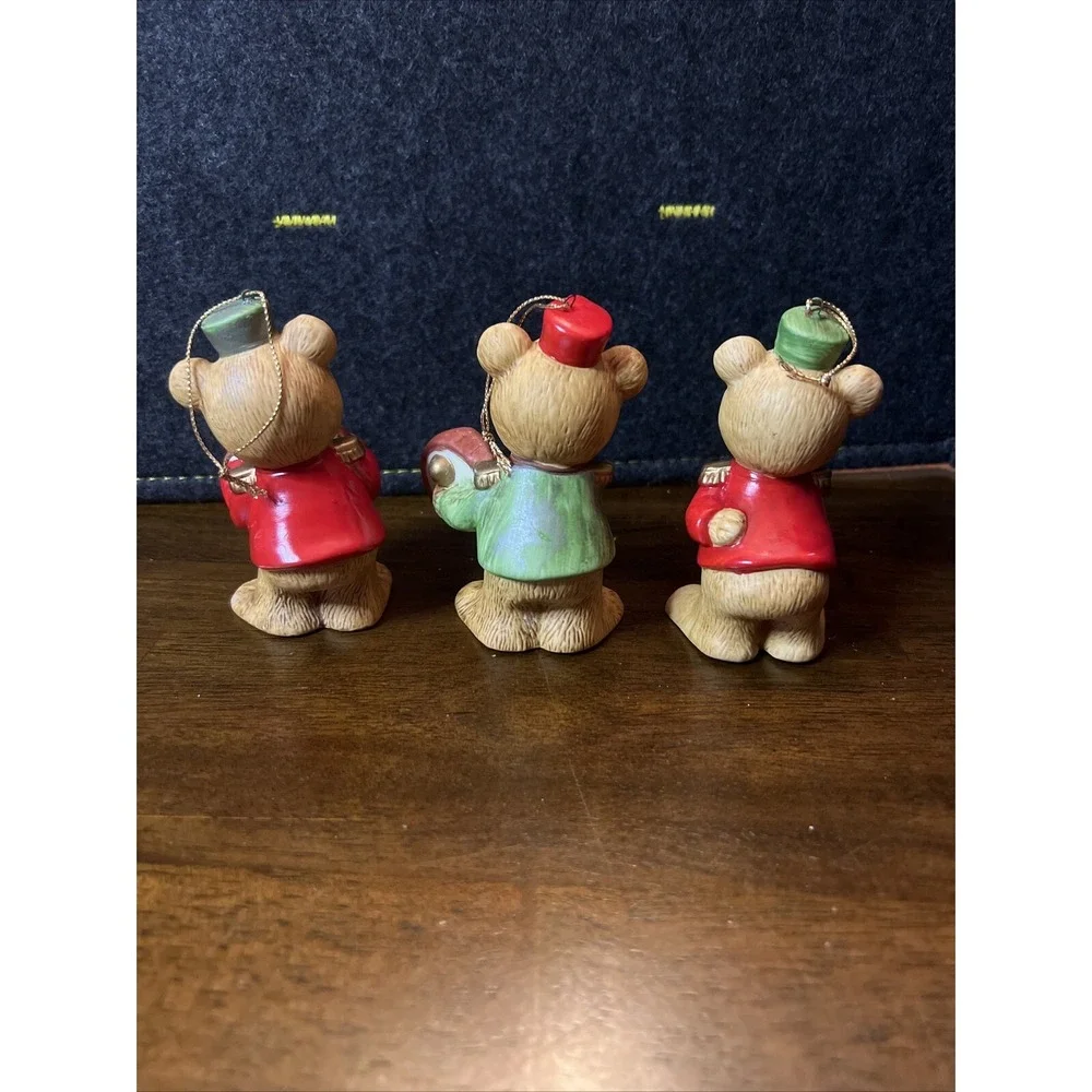 Homco Musical Bears Christmas‎ Ornaments #5553 Christmas Set of 3